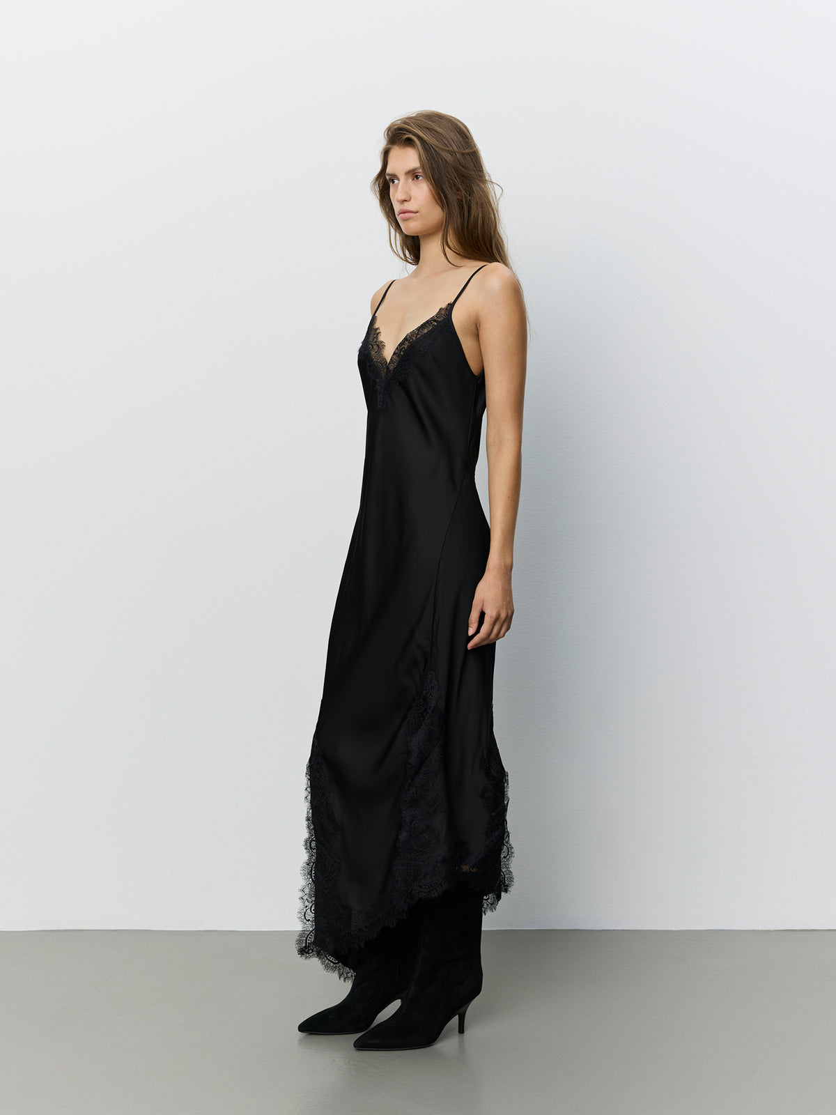 Sofie Schnoor WOMEN LOUNELLESW SATIN LACE DRESS Dress 1000 Black