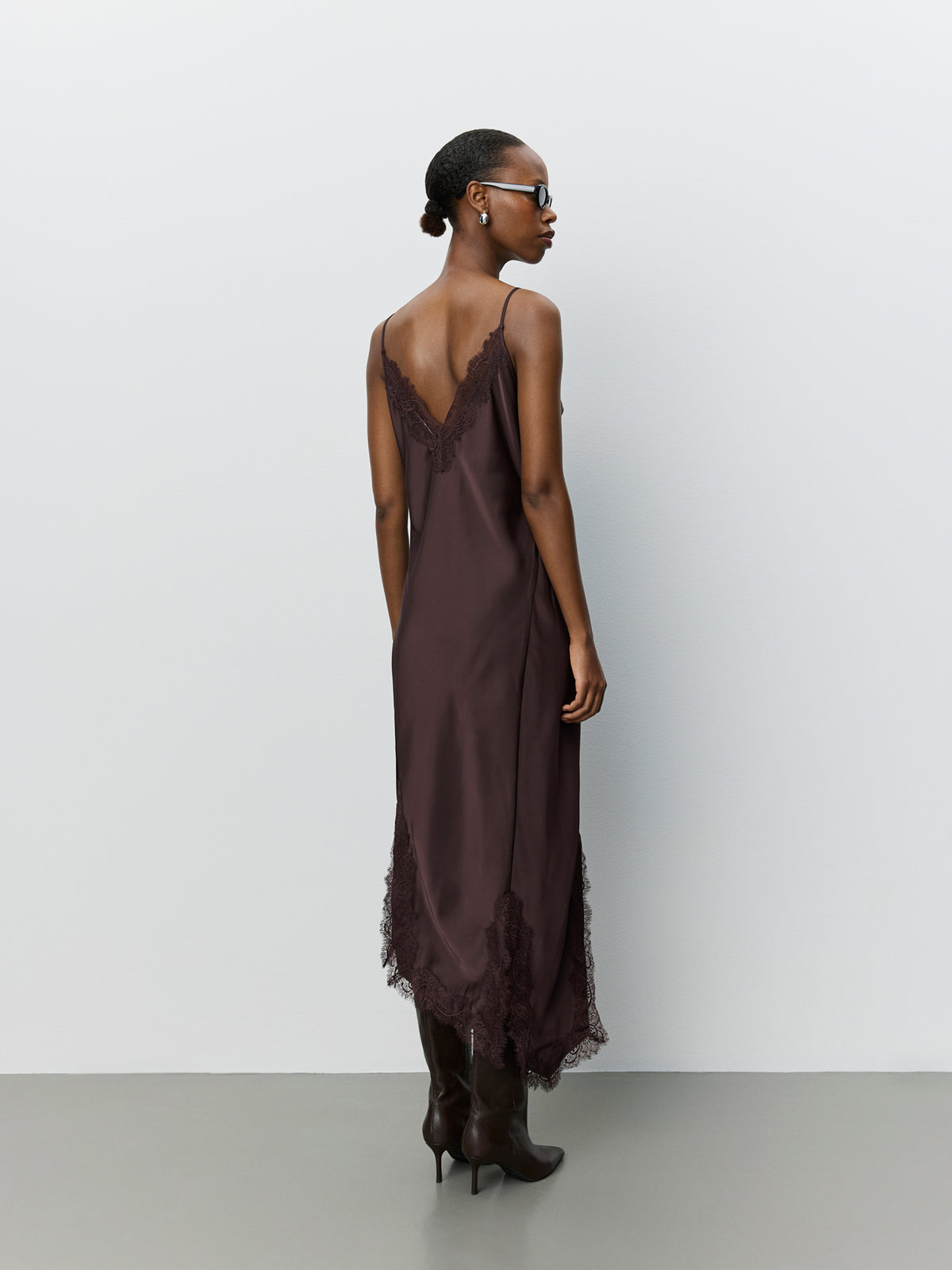 Sofie Schnoor WOMEN LOUNELLESW SATIN LACE DRESS Dress 7168 Dark Plum