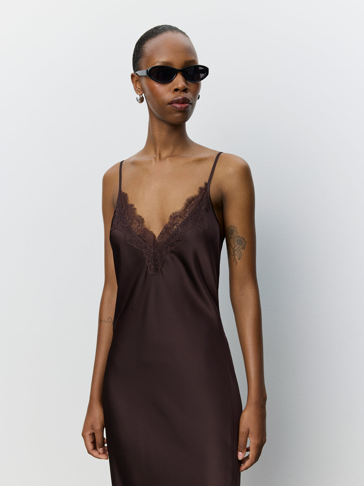 Sofie Schnoor WOMEN LOUNELLESW SATIN LACE DRESS Dress 7168 Dark Plum