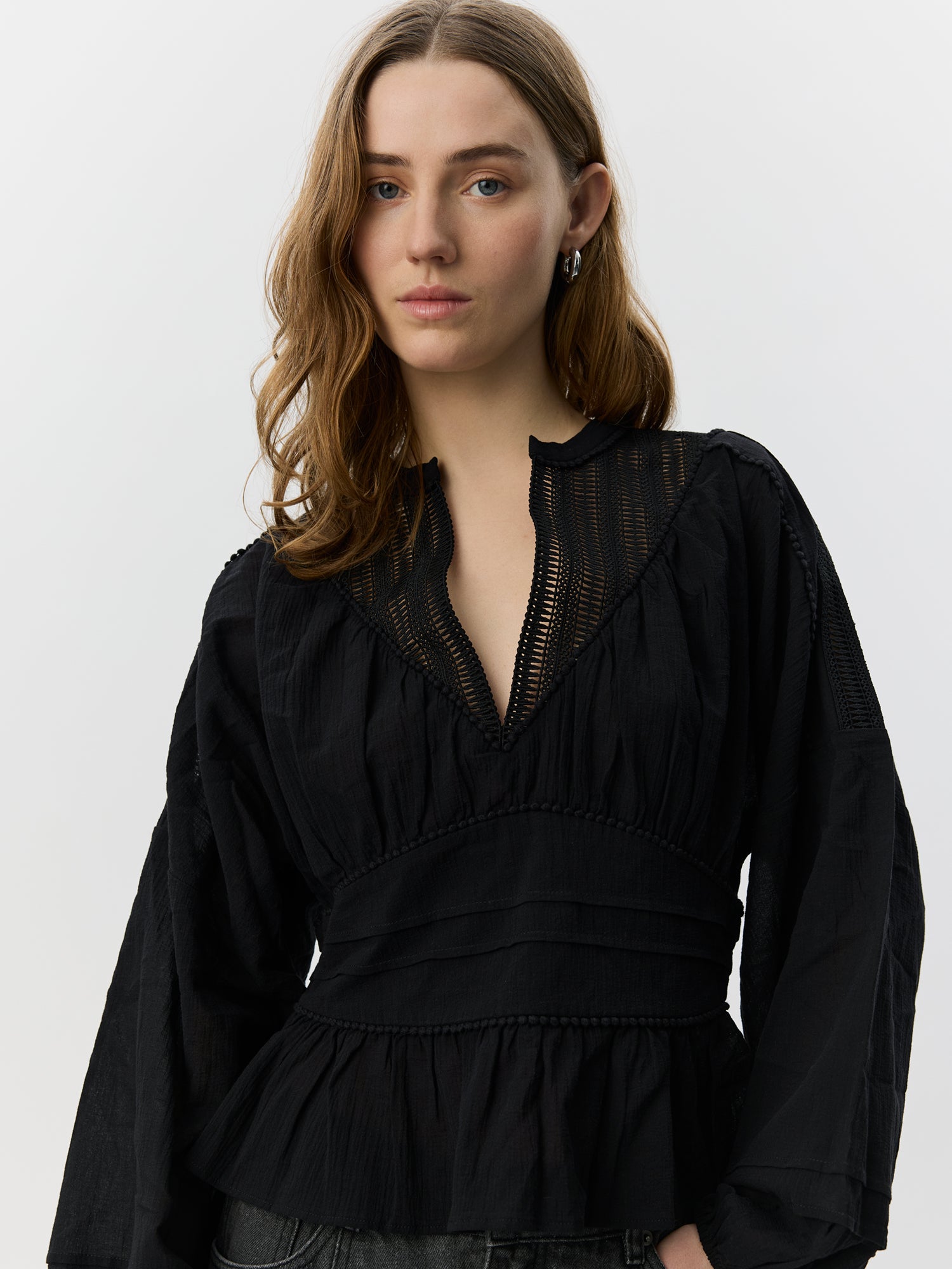 Sofie Schnoor WOMEN LOUSW LACE DETAIL BLOUSE Blouse 1000 Black