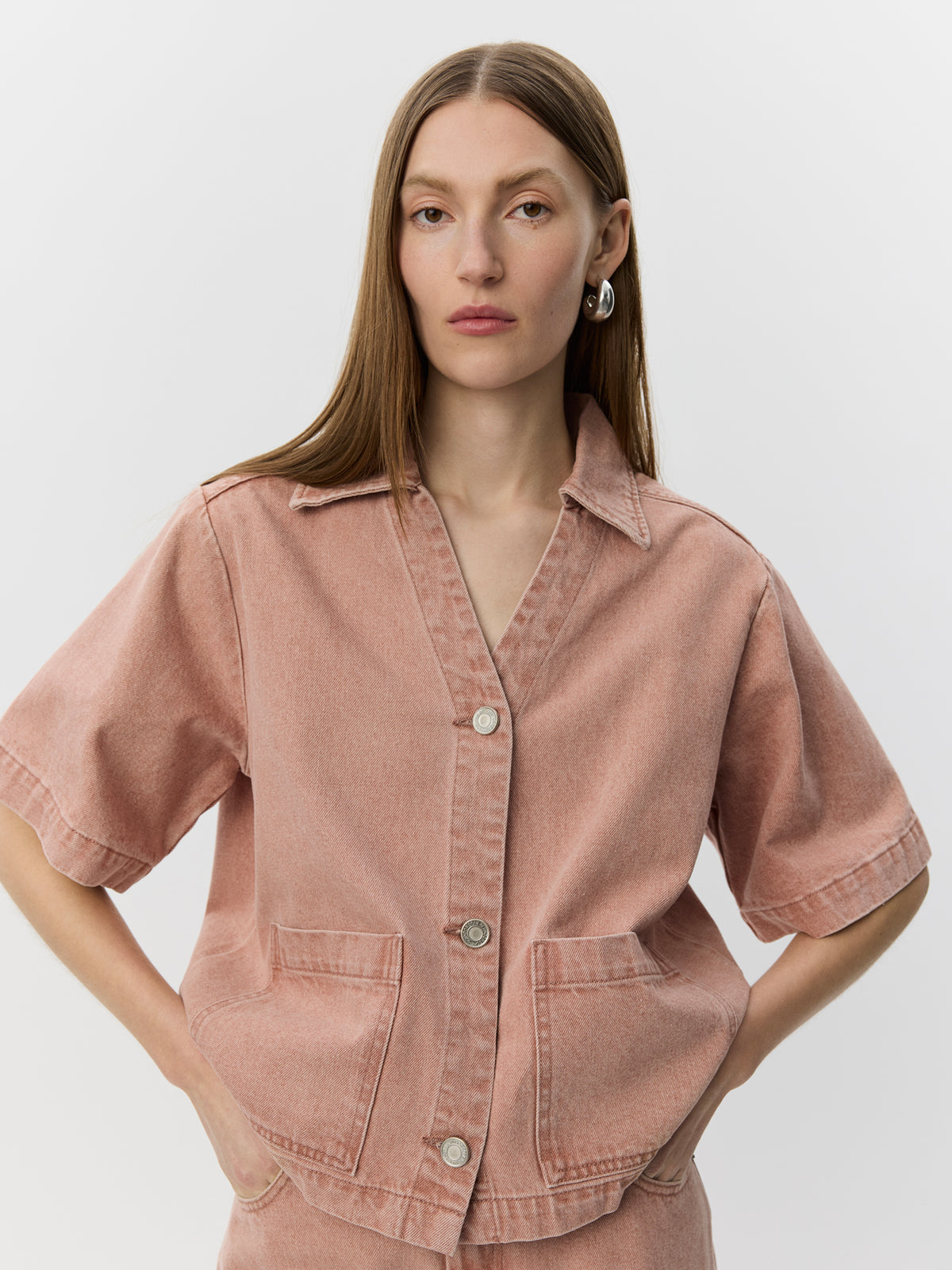 Sofie Schnoor WOMEN MANJASW SHORT SLEEVE DENIM SHIRT Shirt 9102 Rose Denim