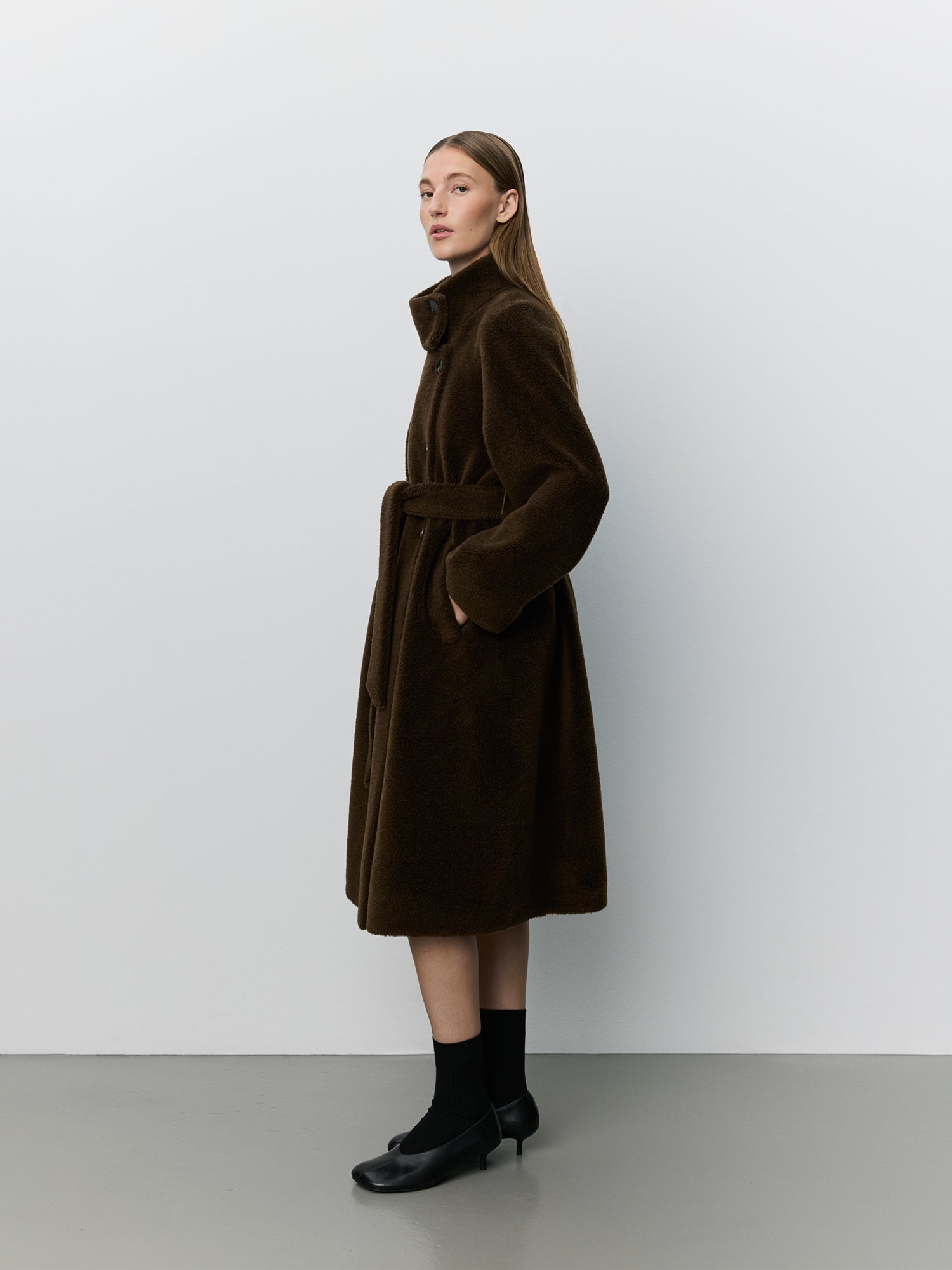 Sofie Schnoor WOMEN MARGITSW WOOL FUR COAT Jacket 7025 Dark brown