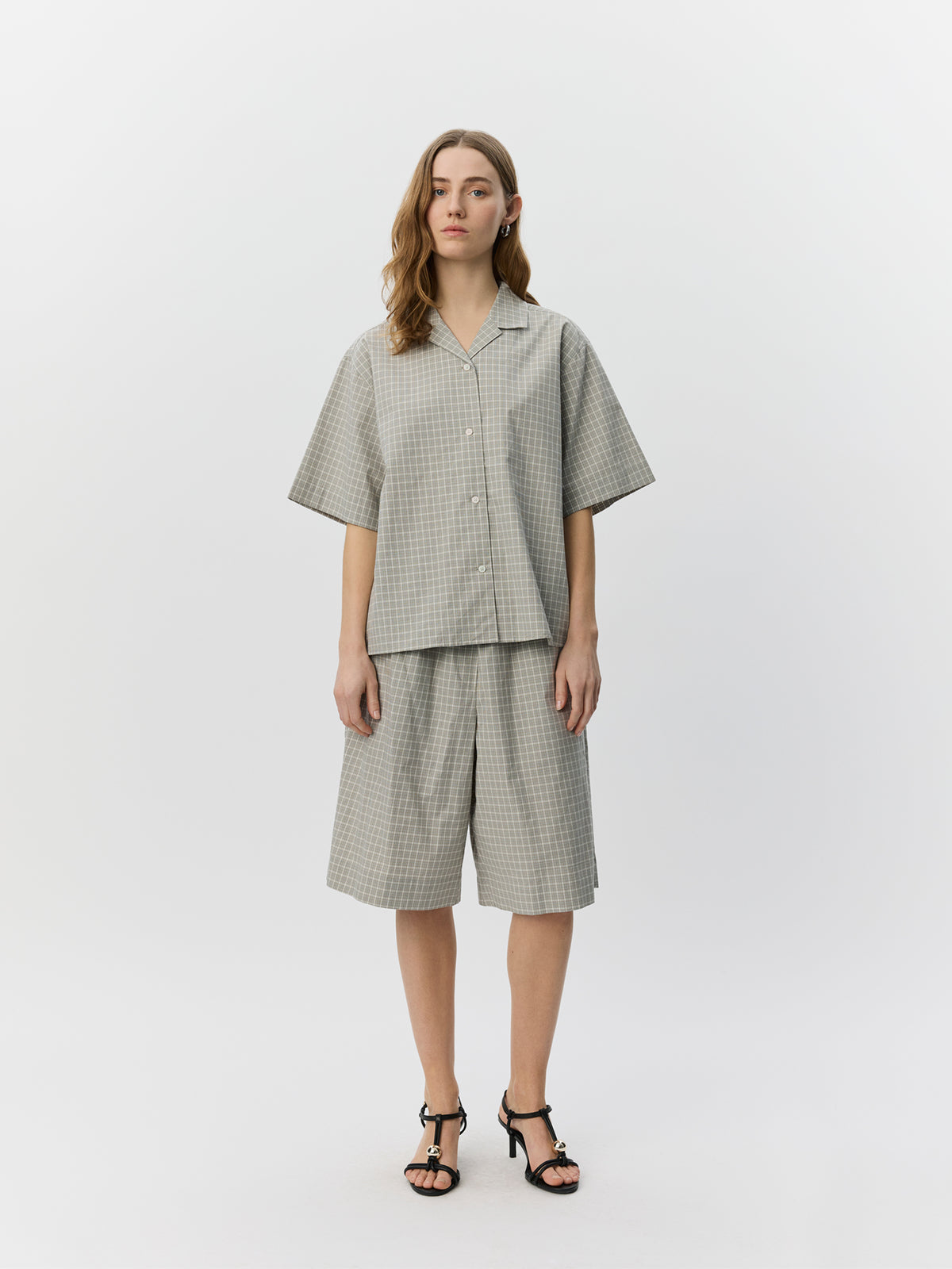 Sofie Schnoor WOMEN MAVISSW SHORT SLEEVE SHIRT Shirt 8040 Grey check