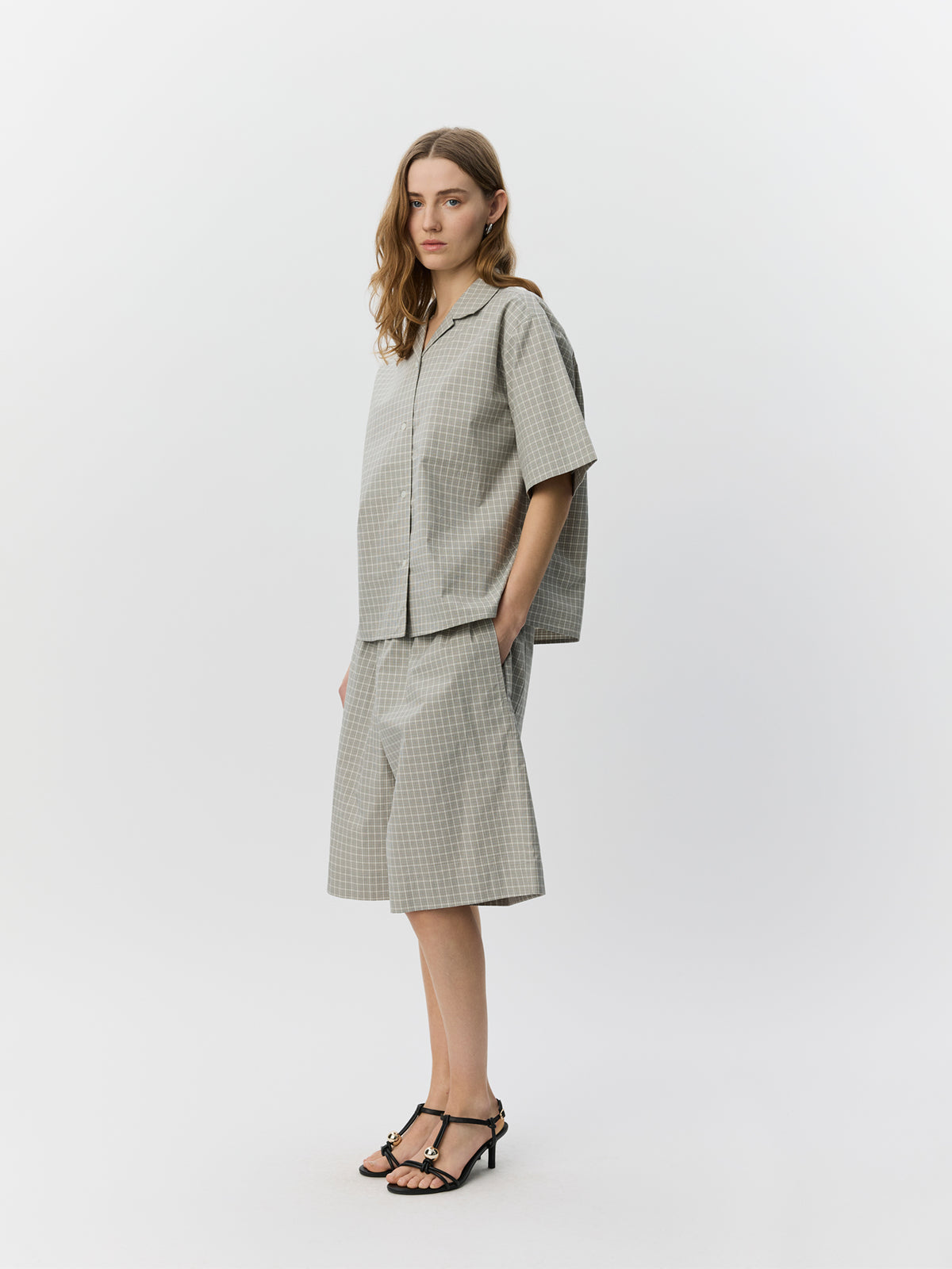 Sofie Schnoor WOMEN MAVISSW SHORT SLEEVE SHIRT Shirt 8040 Grey check