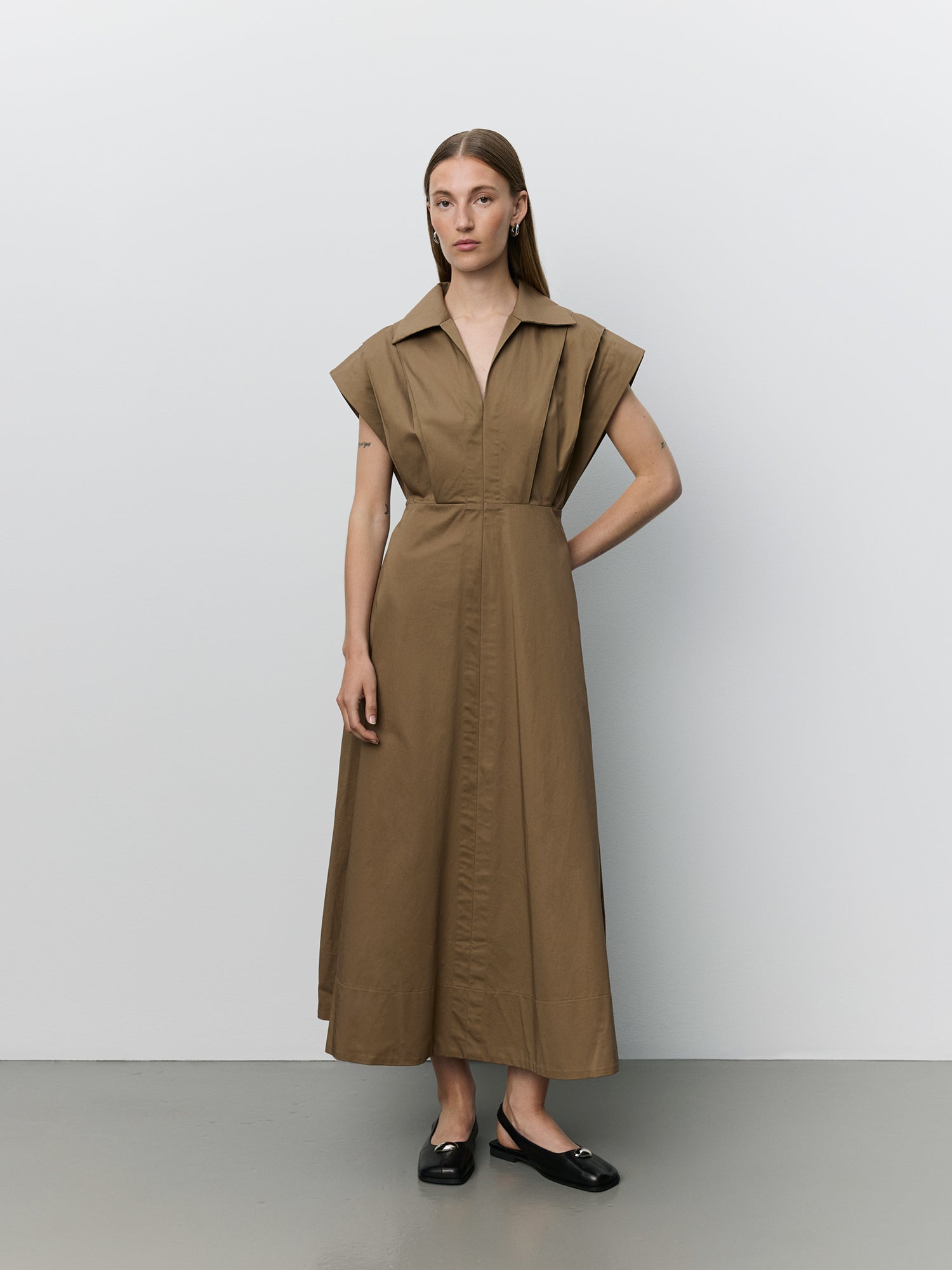 Sofie Schnoor WOMEN MINERASW LONG DRESS WITH PLEATS Dress 9099 Middle Brown
