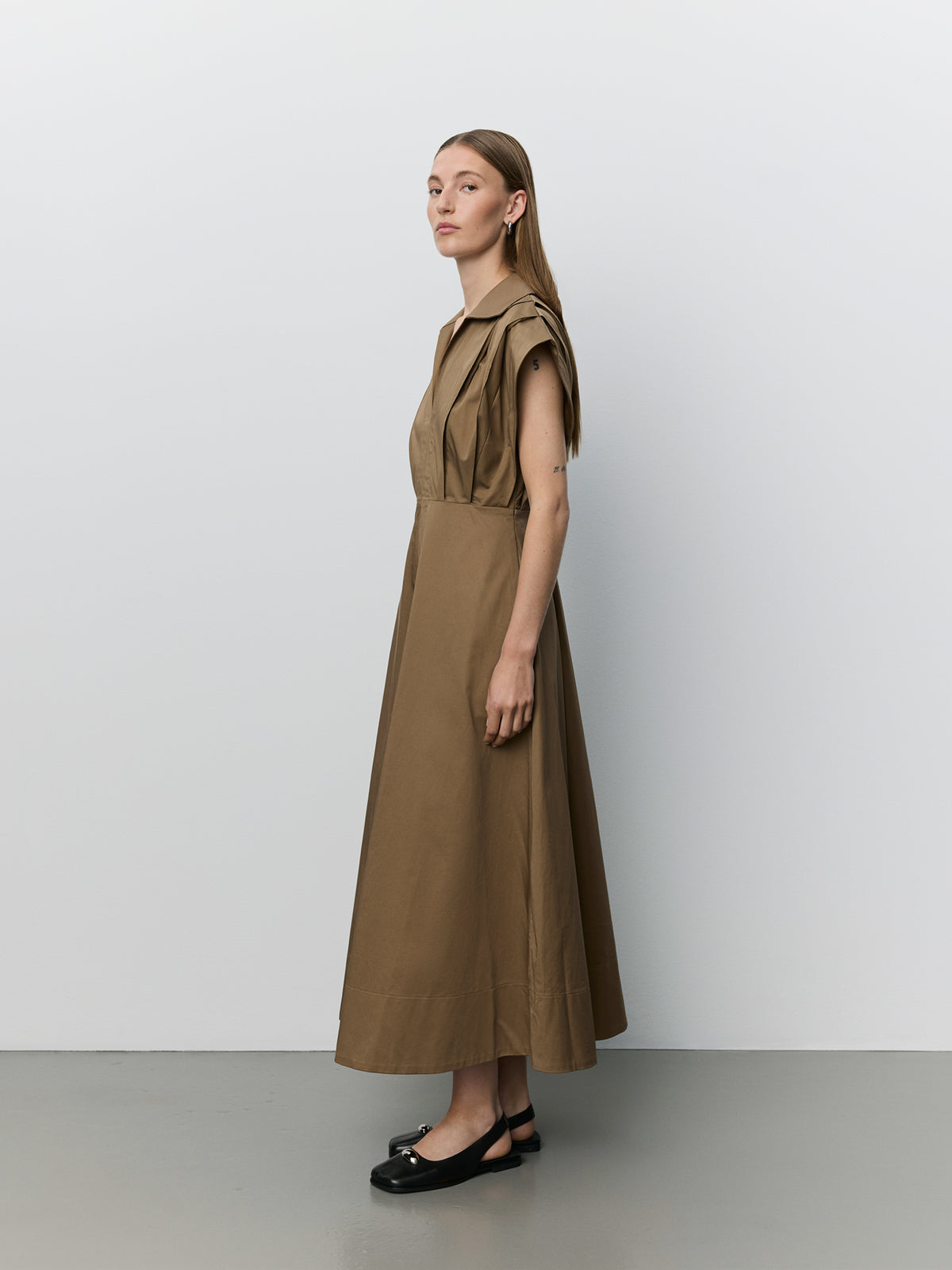 Sofie Schnoor WOMEN MINERASW LONG DRESS WITH PLEATS Dress 9099 Middle Brown