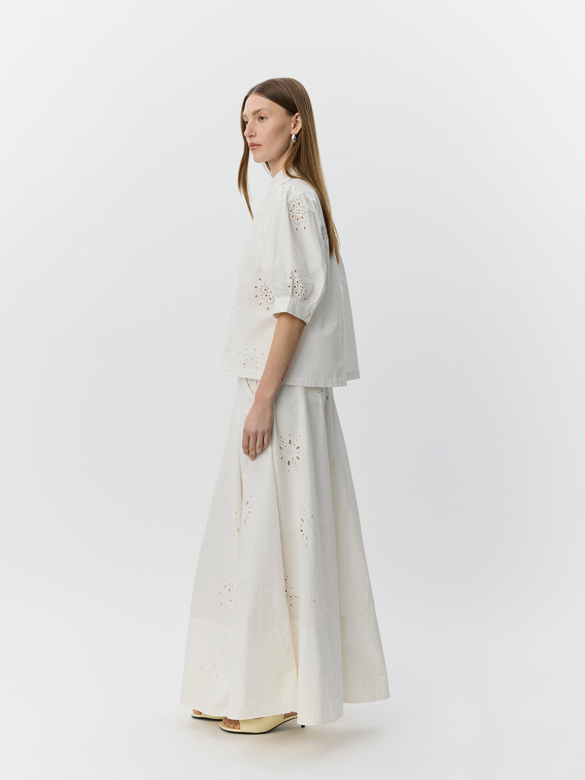 Sofie Schnoor WOMEN NOORSW BRODERIE ANGLAISE MAXI SKIRT Skirt 0124 Snow white
