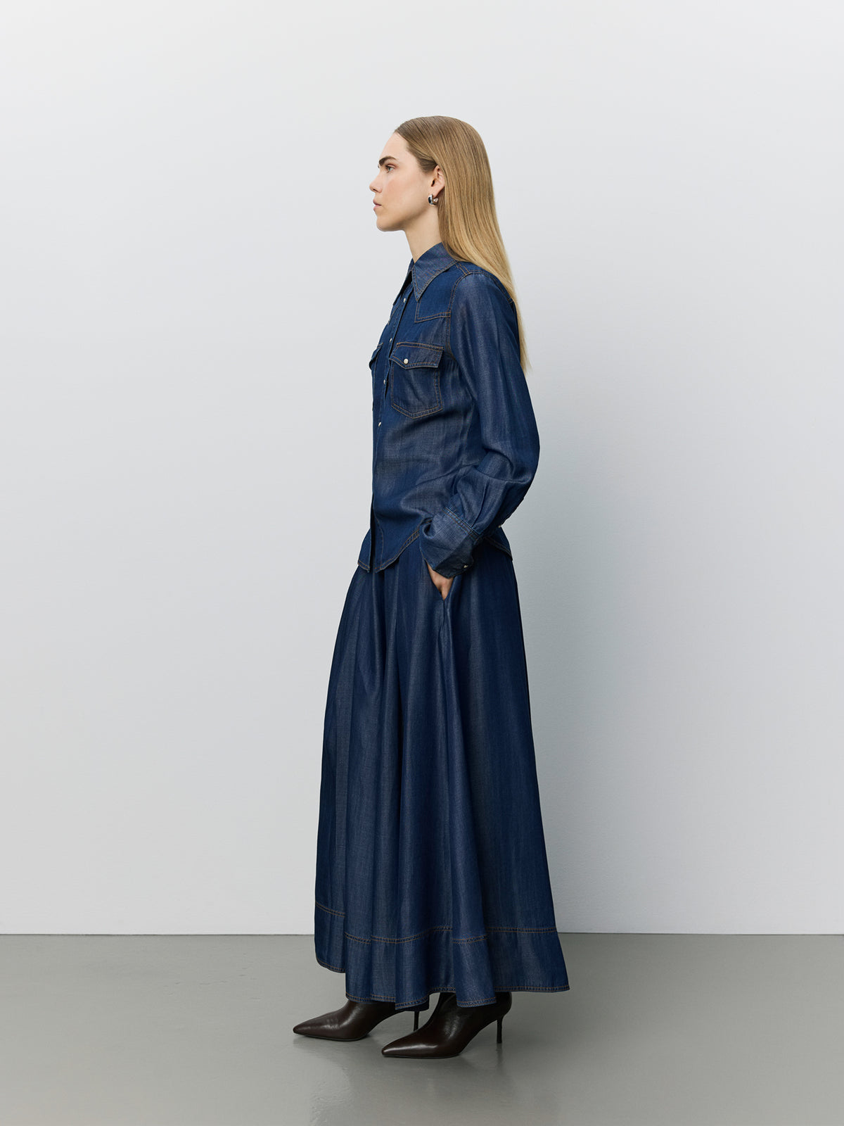 Sofie Schnoor WOMEN NOORSW DENIM SKIRT Skirt 5090 Dark denim blue