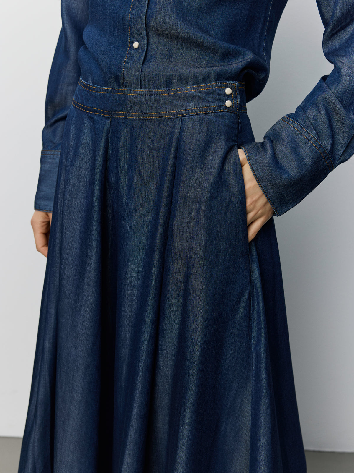 Sofie Schnoor WOMEN NOORSW DENIM SKIRT Skirt 5090 Dark denim blue
