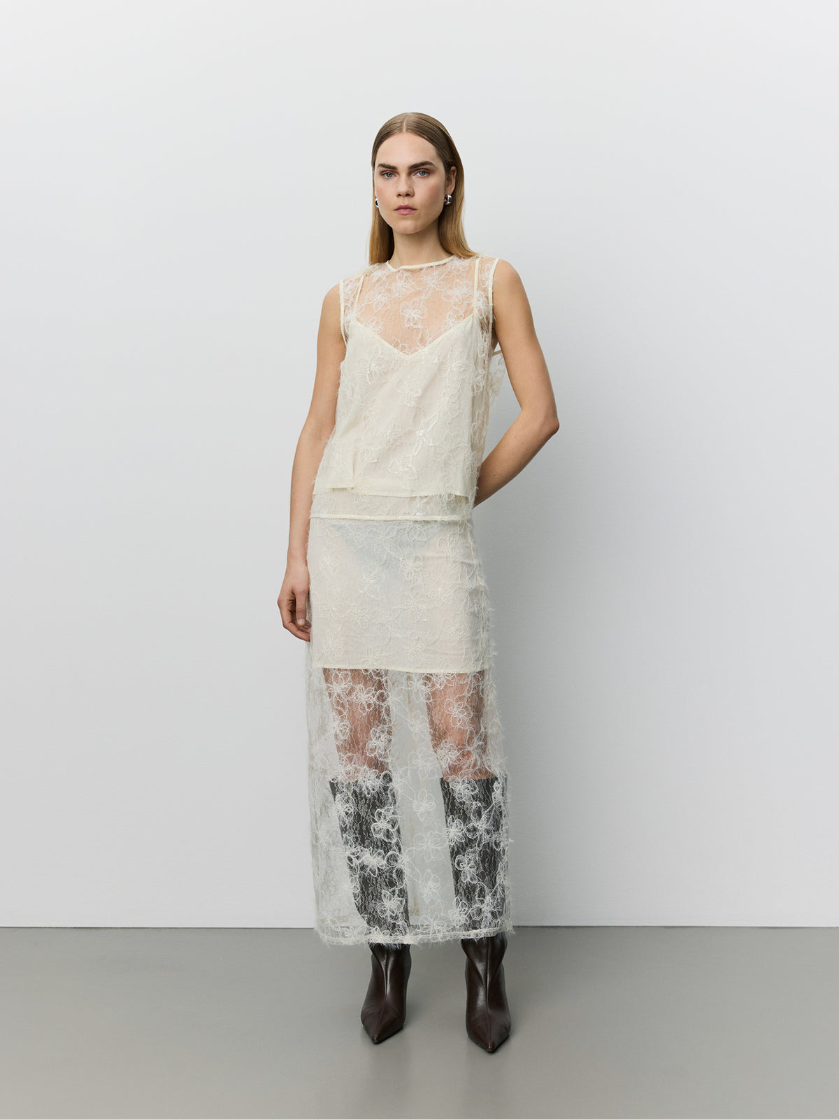 Sofie Schnoor WOMEN OTALIASW MAXI SKIRT Skirt 0158 Creme Yellow