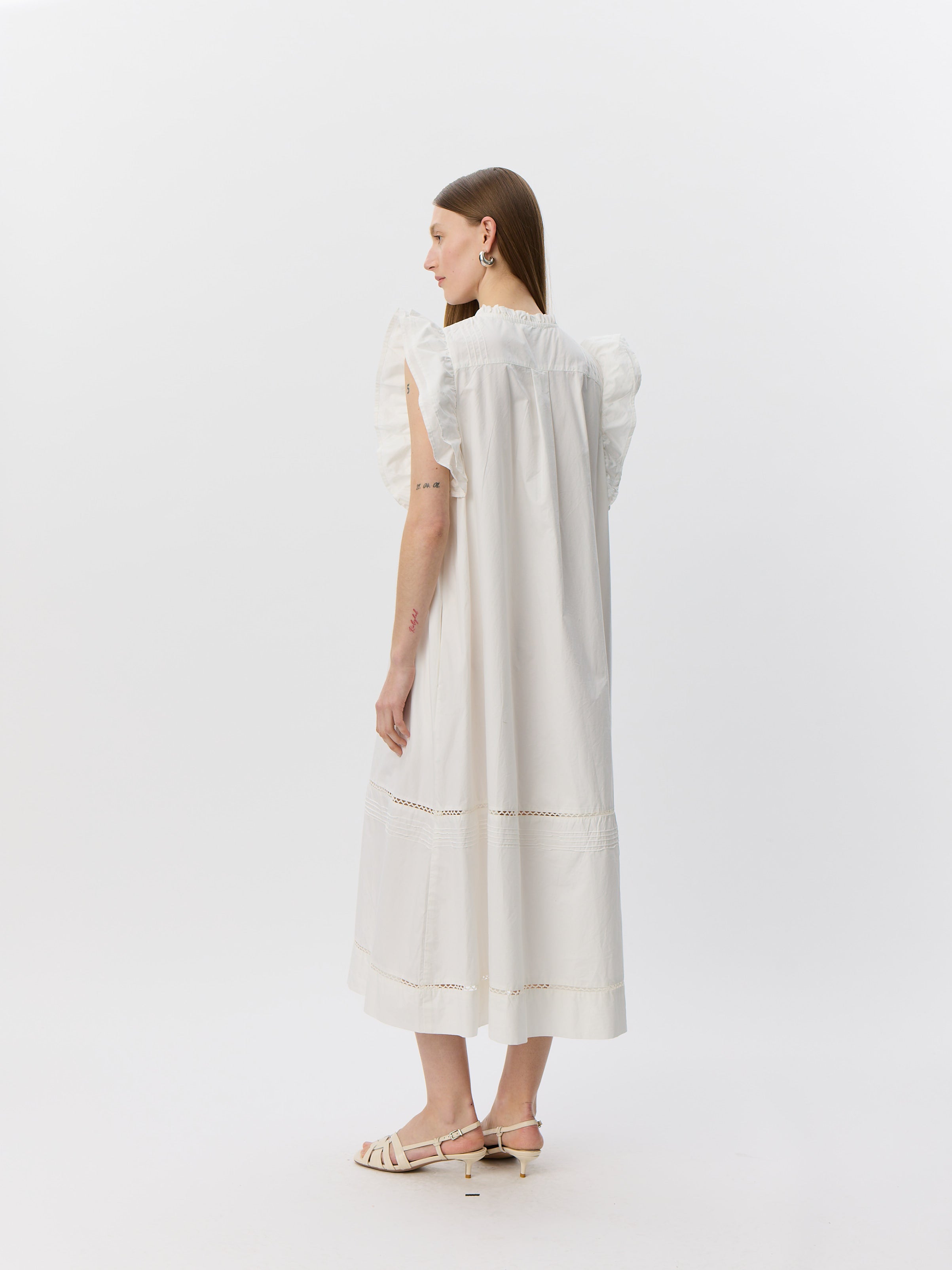 Sofie Schnoor WOMEN OTANIASW FRILL COTTON DRESS Dress 0141 White Alyssum