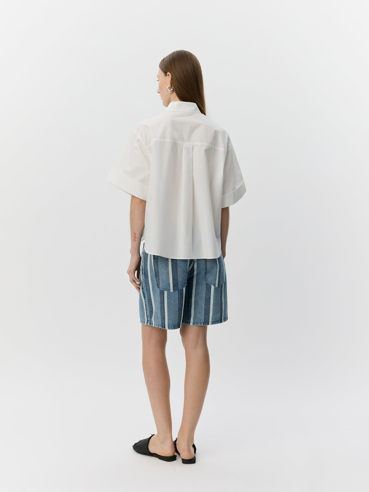 Sofie Schnoor WOMEN OZILASW STRIPED DENIM SHORTS Shorts 5123 Blue denim Stripe