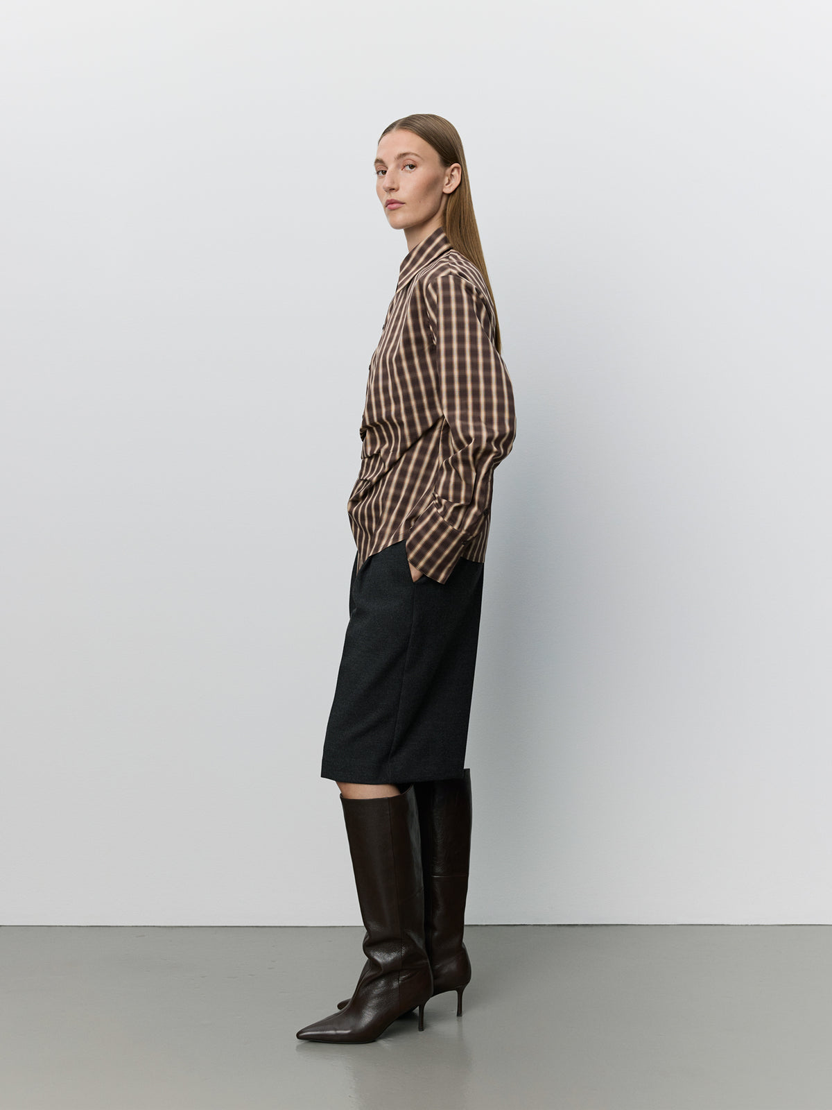 Sofie Schnoor WOMEN PAIGESW ASYMMETRIC SHIRT Shirt 9007 Brown check