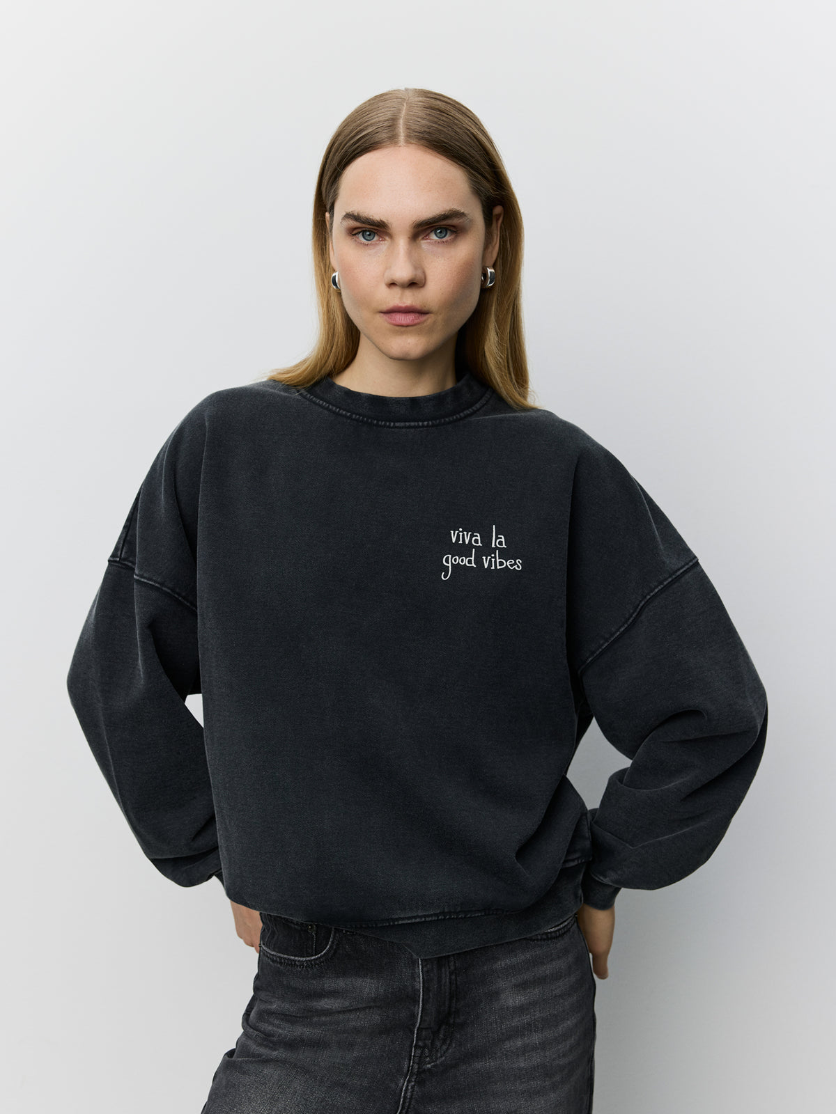 Sofie Schnoor WOMEN PAROSSW OVERSIZED SWEATSHIRT Sweatshirt 1015 Washed black