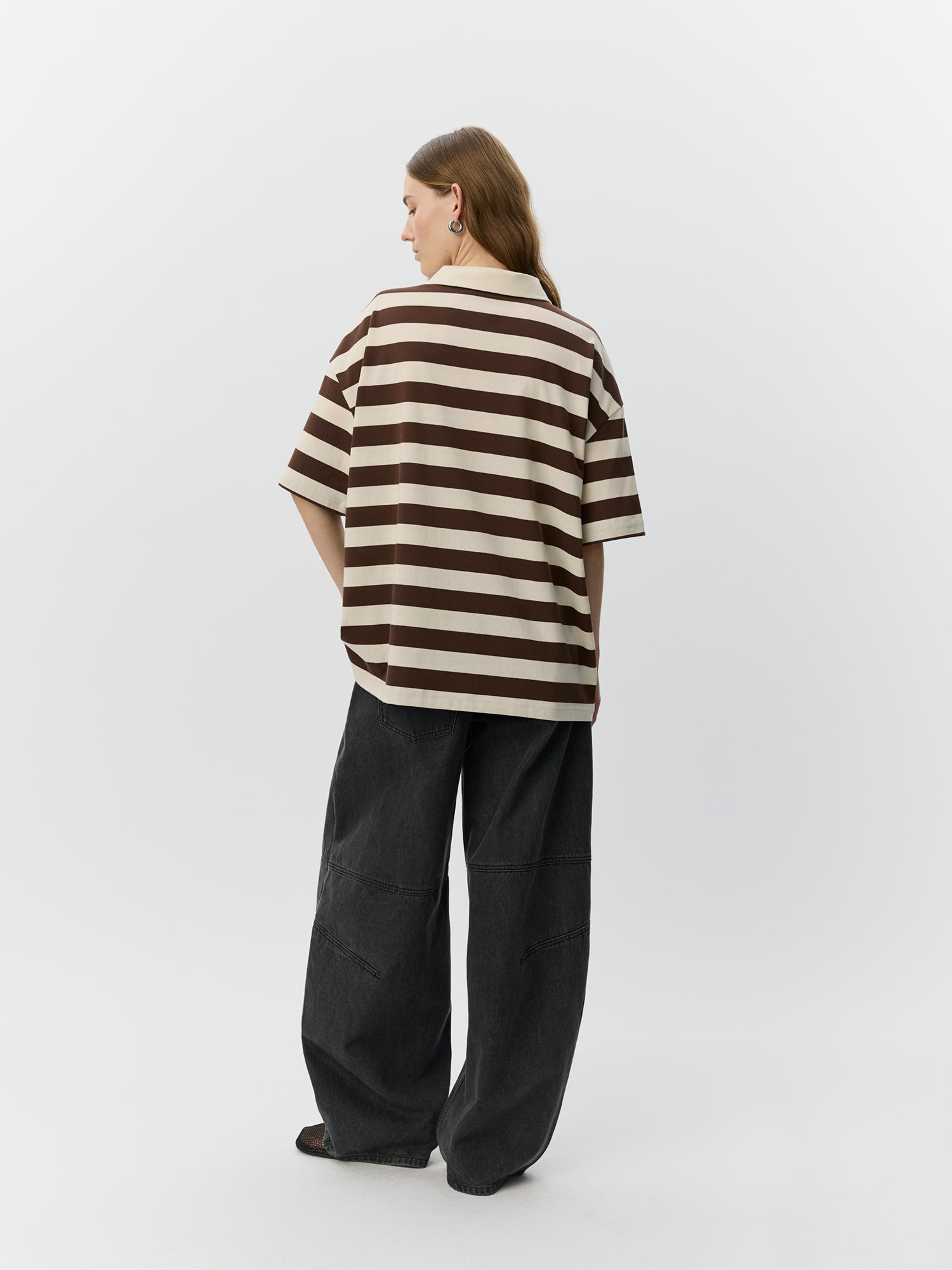 Sofie Schnoor WOMEN PILSW OVERSIZE STRIPED POLO SHIRT T-shirt 0140 Off White Striped