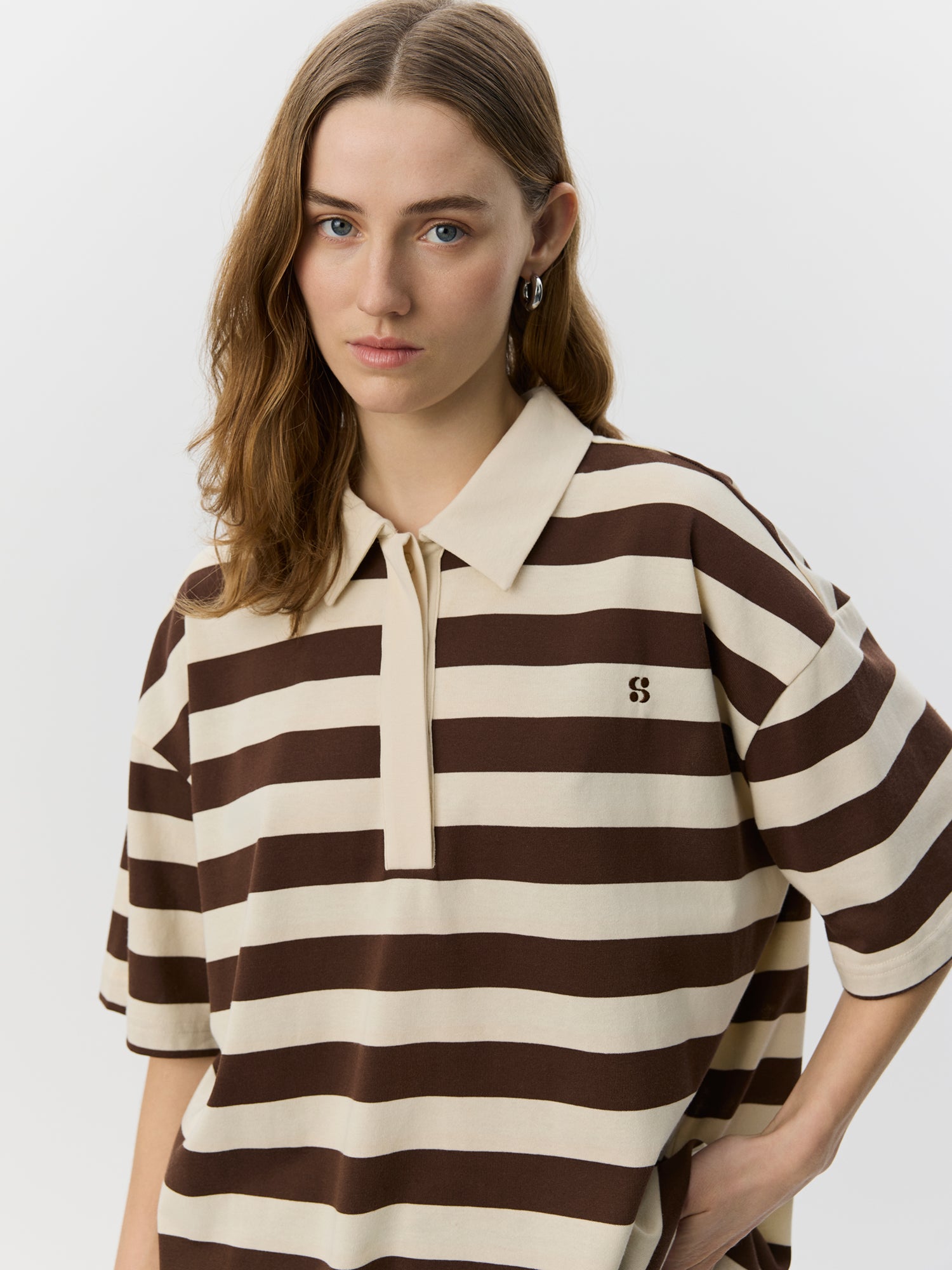 Sofie Schnoor WOMEN PILSW OVERSIZE STRIPED POLO SHIRT T-shirt 0140 Off White Striped