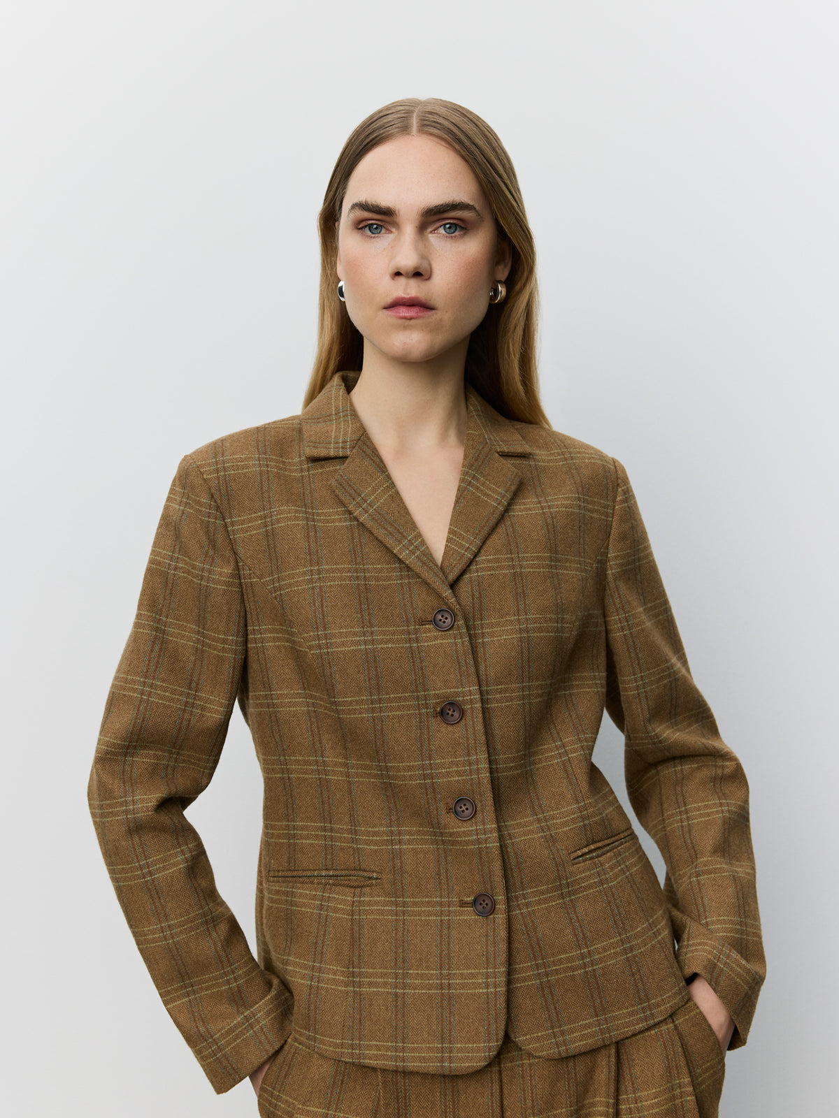 Sofie Schnoor WOMEN POPPYSW CHECKED BLAZER Blazer 9143 Maple Brown Check
