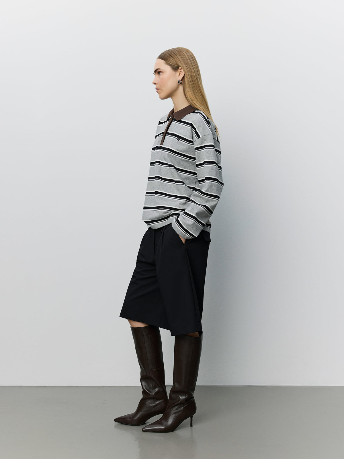 Sofie Schnoor WOMEN PRIASW STRIPED POLO Sweatshirt 8048 Grey Striped