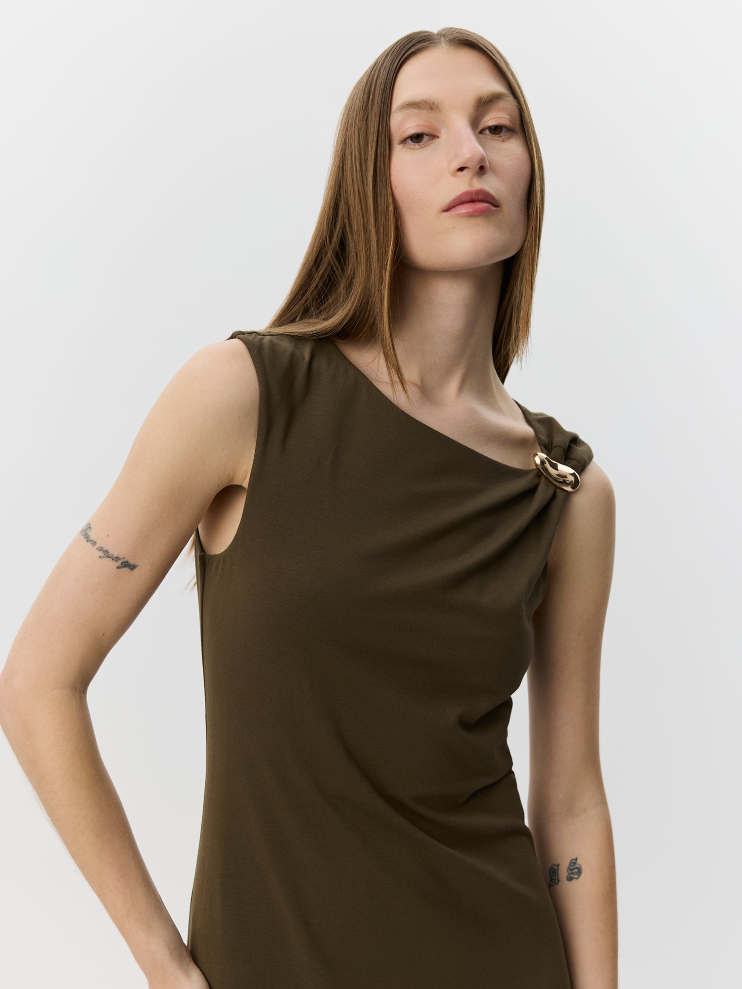 Sofie Schnoor WOMEN RAGNISW JERSEY MAXI DRESS Dress 3097 Olive Brown