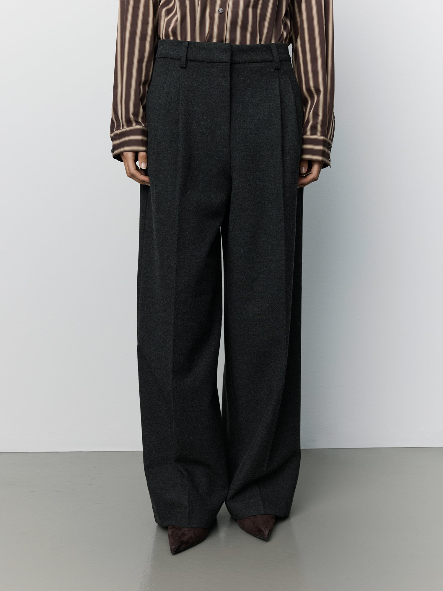 Sofie Schnoor WOMEN ROSALINDASW WIDE LEG TROUSERS Trousers 8008 Dark grey