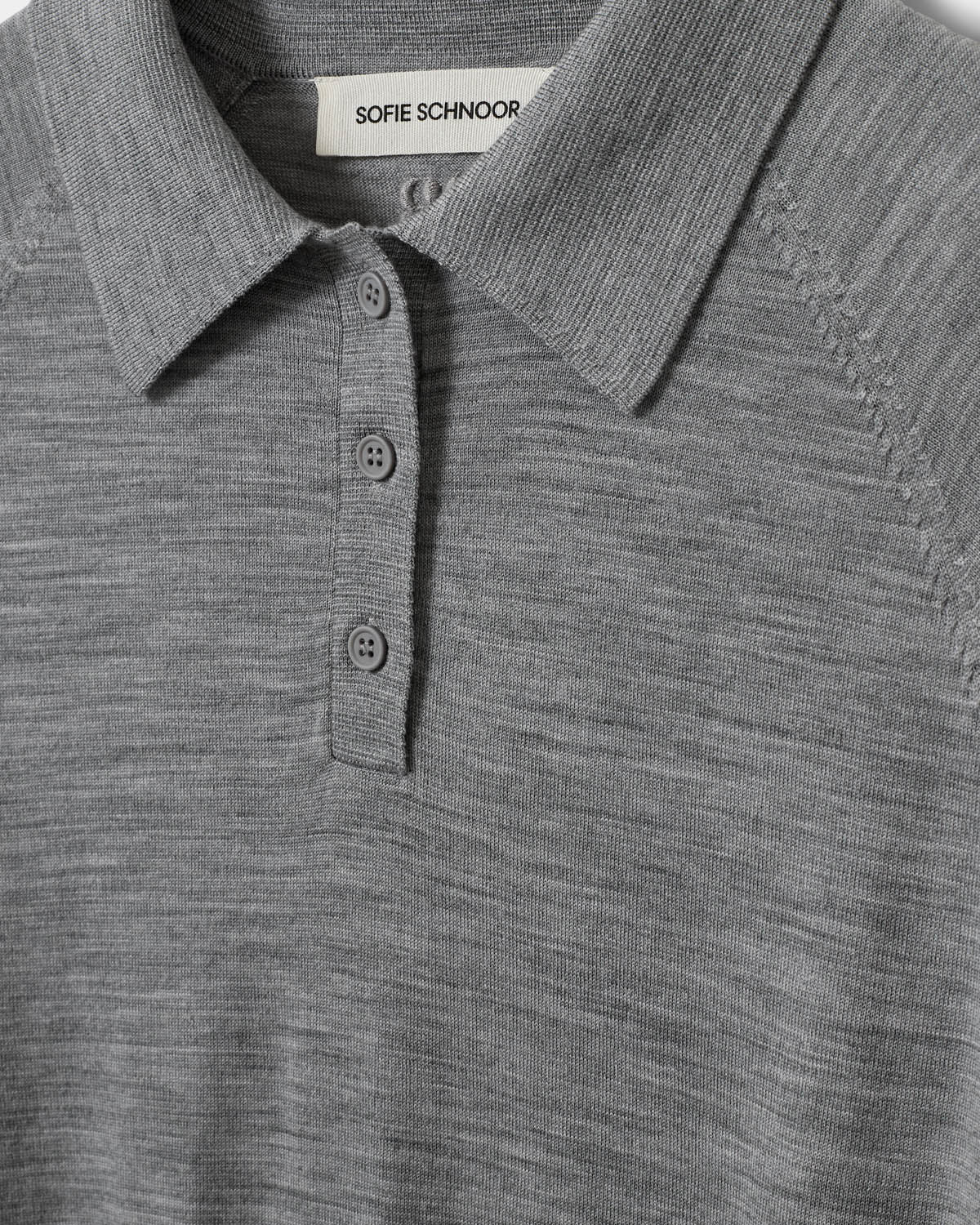 Sofie Schnoor WOMEN SELENESW KNIT POLO Knit 8000 Grey Melange