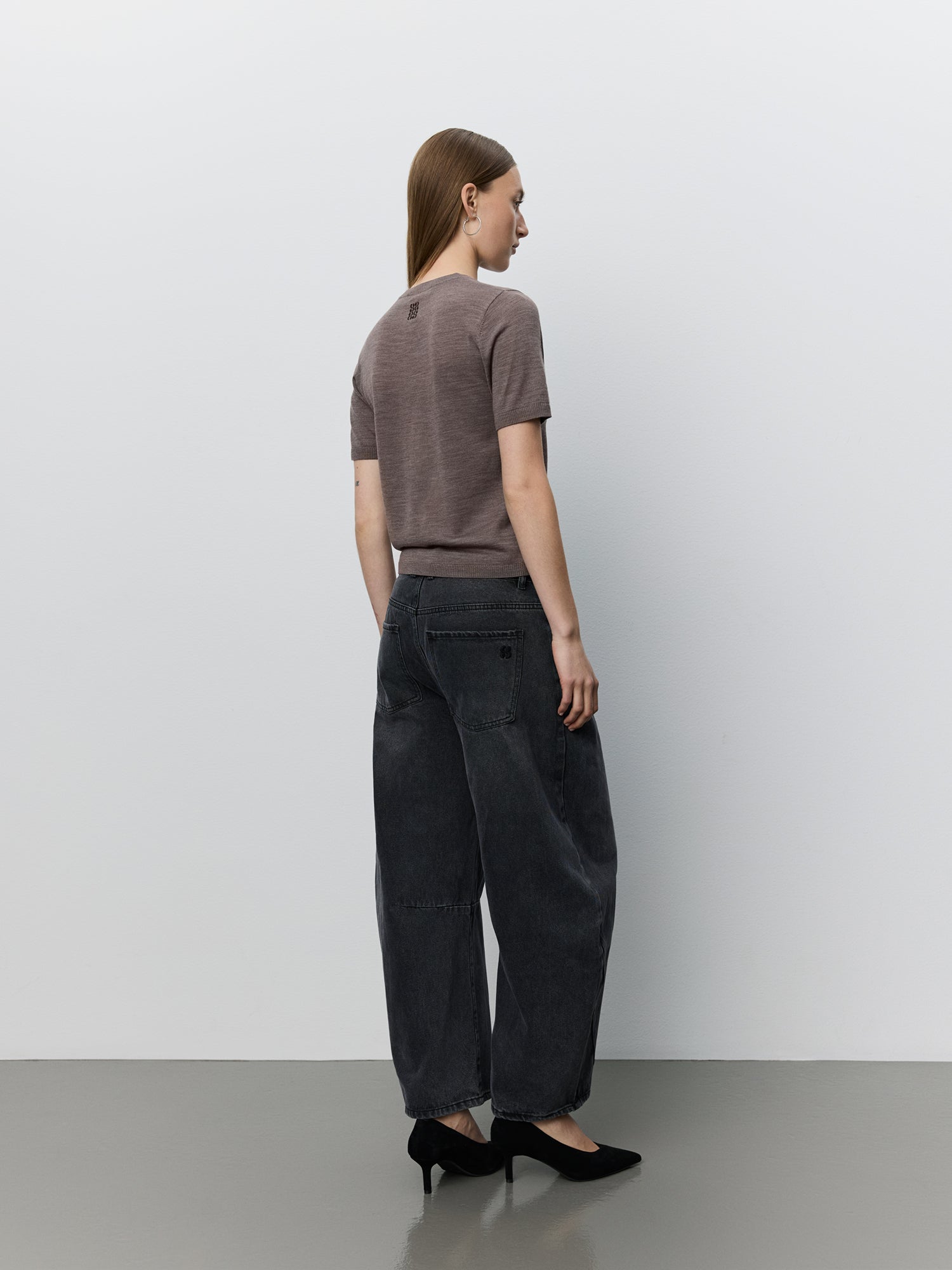 Sofie Schnoor WOMEN SORELLASW SHORT SLEEVE KNIT BLOUSE Blouse 7071 Brown melange