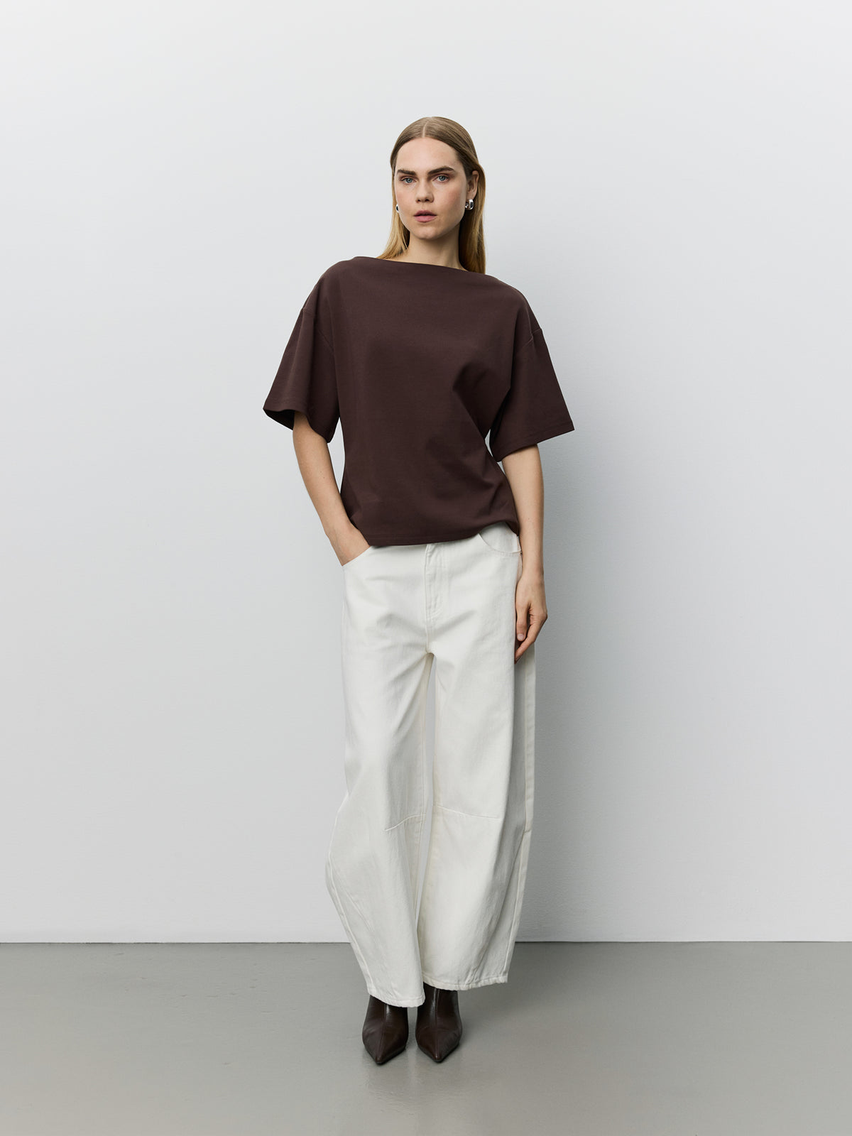 Sofie Schnoor WOMEN TEASW BOATNECK T-SHIRT T-shirt 7025 Dark brown