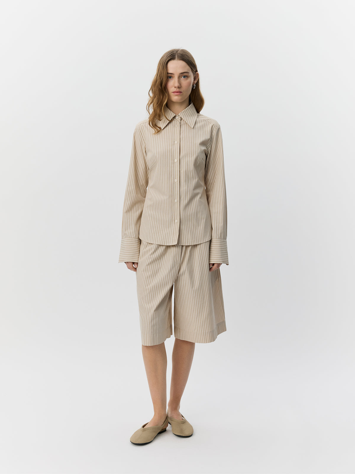 Sofie Schnoor WOMEN WILDASW SLIM FIT SHIRT Shirt 7118 Light Brown Striped