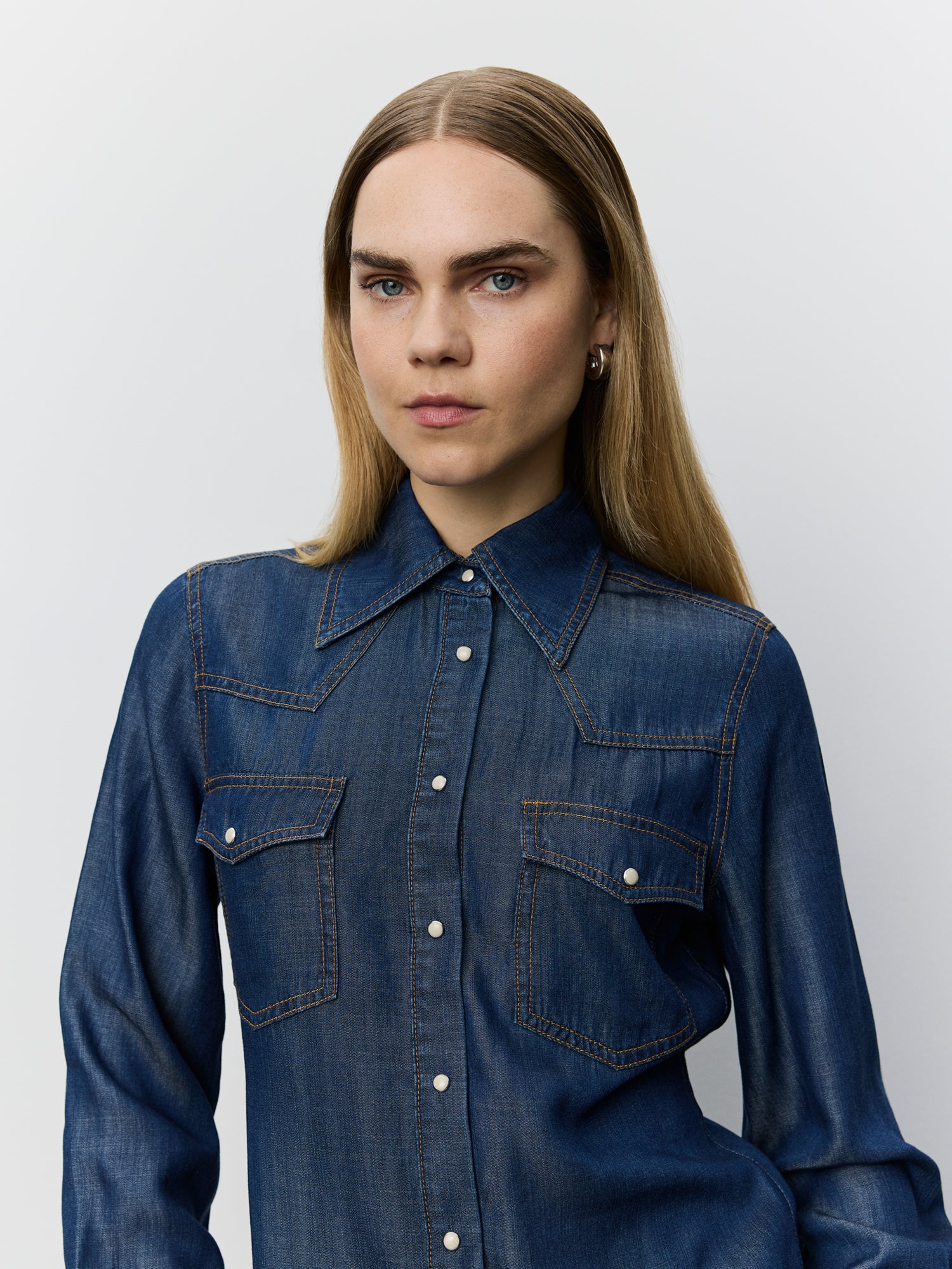 Sofie Schnoor WOMEN WILDYSW DENIM SHIRT Shirt 5090 Dark denim blue